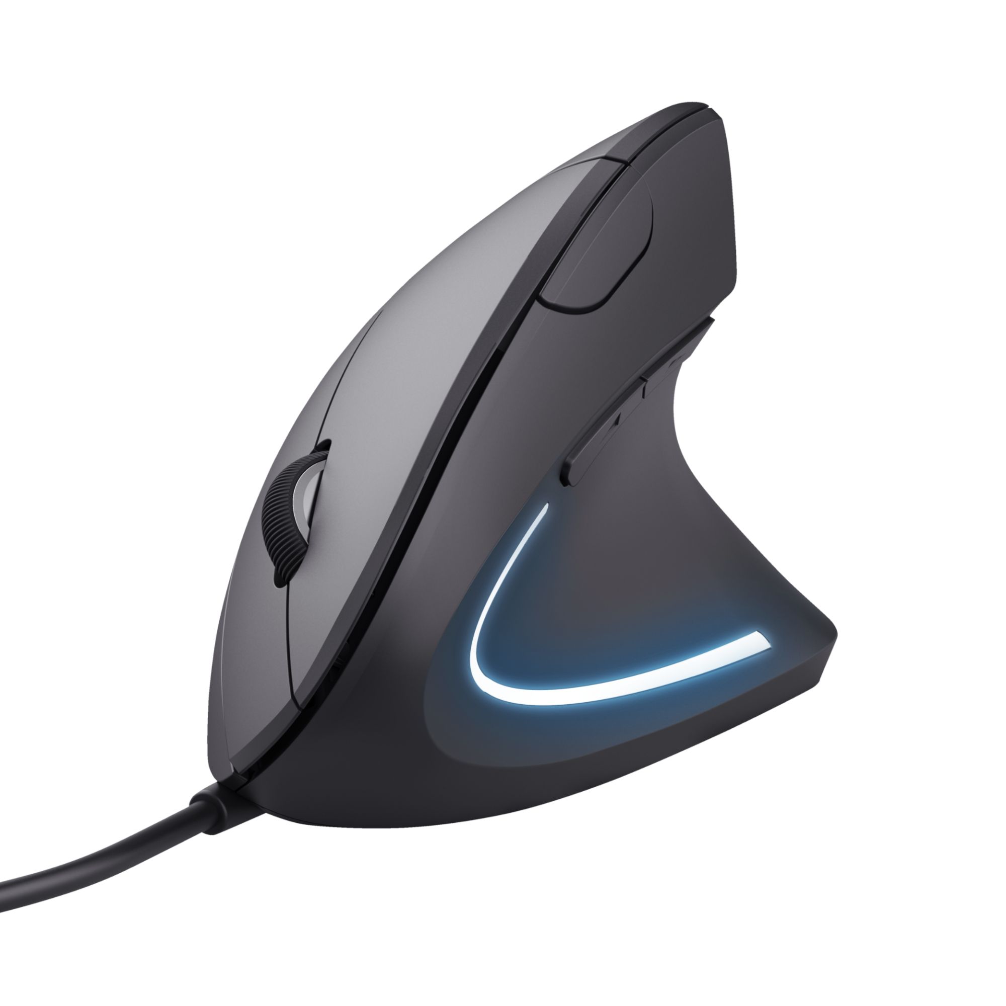 Trust Verto Vertical Ergonomic Mouse, Wired, 1000-1600 DPI, 6 Buttons, Right-Handed PC Computer, Black