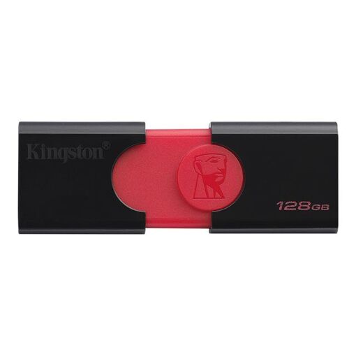 Kingston DataTraveler 106 USB Drive - 128GB - USB 3.1 Gen 1 - Black/Red