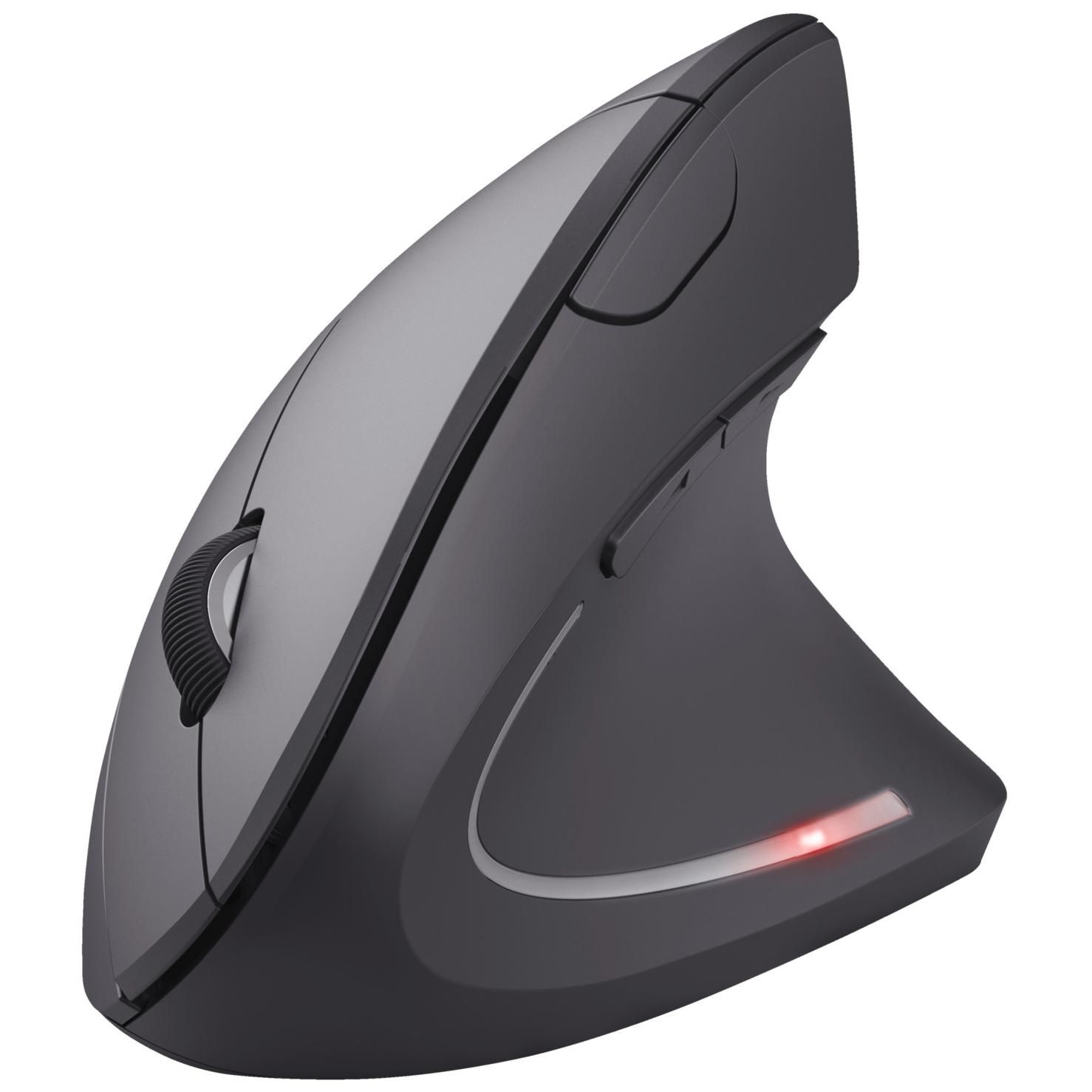 Trust Verto Wireless Mouse - Ergonomic Vertical Design, 800-1600 DPI, 6 Buttons, LED, Preventing Mouse Syndrome and Epicondylitis, Right-Handed, PC/Laptop/Mac Compatible
