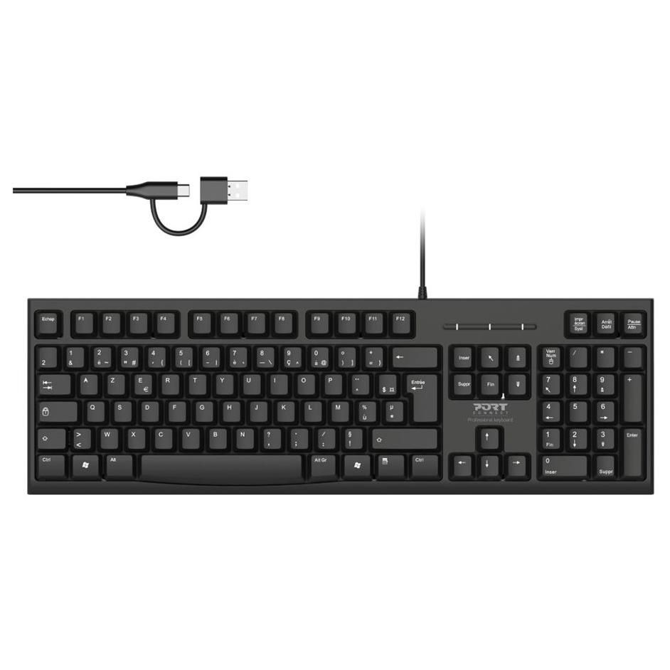 PORT DESIGNS USB Keyboard AZERTY French Bulk