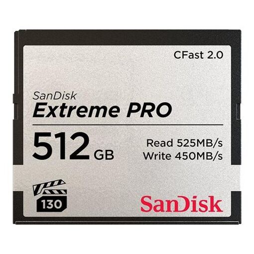 Tarjeta de memoria flash SanDisk Extreme PRO - 512 GB - CFast 2.0