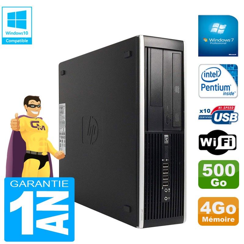 HP Compaq Pro 6300 SFF Desktop PC - Intel Pentium G630, 4GB RAM, 500GB HDD, DVD Drive, WiFi, Windows 7 Pro