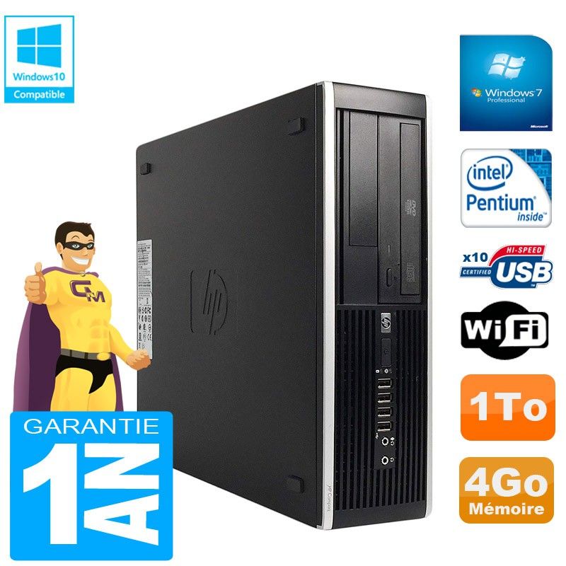 HP Compaq Pro 6300 SFF Desktop PC - Intel Pentium G630, 4GB RAM, 1TB HDD, DVD Drive, WiFi, Windows 7 Pro