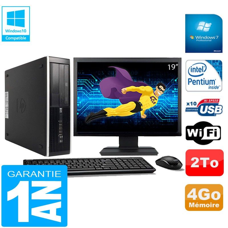 HP Compaq Pro 6300 SFF Desktop PC - Intel Pentium G630, 4GB RAM, 2TB Hard Drive, DVD Burner, WiFi, Windows 7 Pro