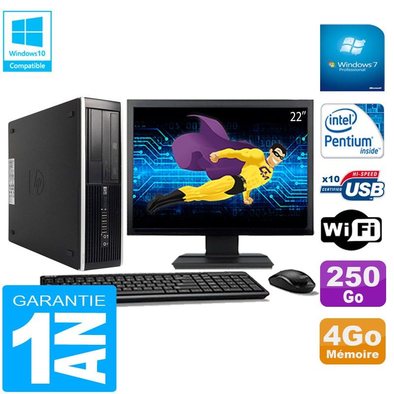 HP Compaq Pro 6300 SFF Desktop PC - Intel Pentium G630, 4GB RAM, 250GB HDD, DVD Burner, WiFi, Windows 7 Pro