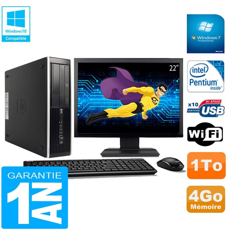 HP Compaq Pro 6300 SFF Desktop PC - Intel Pentium G630, 4GB RAM, 1TB HDD, DVD Burner, WiFi, Windows 7 Pro
