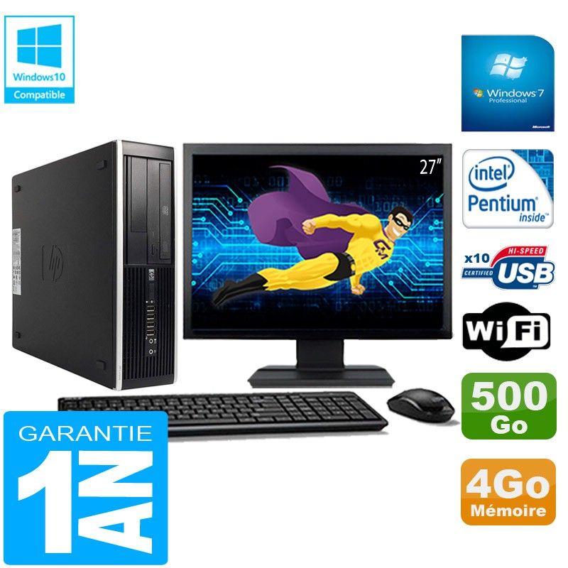 HP Compaq Pro 6300 SFF Desktop PC - Intel Pentium G630, 4GB RAM, 500GB HDD, DVD Burner, WiFi, Windows 7 Pro