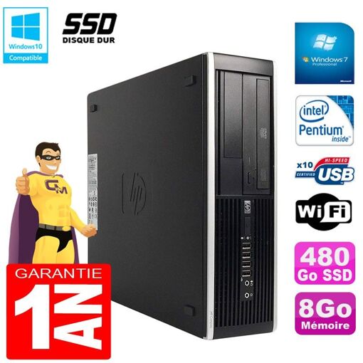 PC de escritorio HP Compaq Pro 6300 SFF - 8 GB de RAM, 480 GB SSD, Intel Pentium G630, Grabadora de DVD, WiFi, Windows 7 Pro