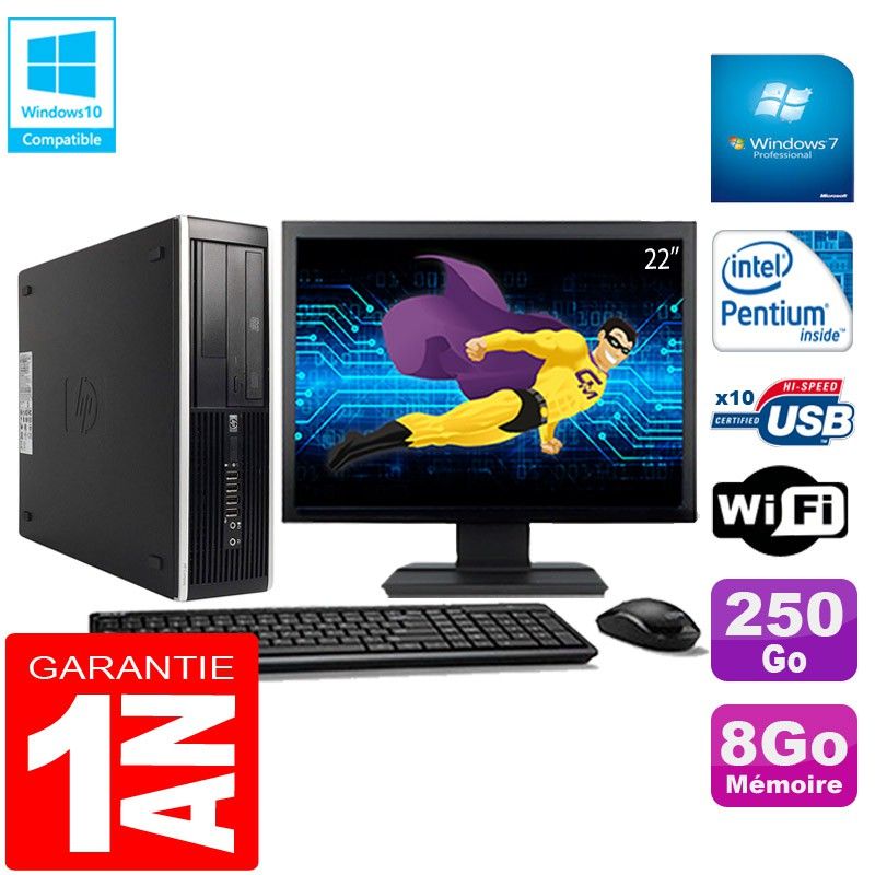 HP Compaq Pro 6300 SFF Desktop PC - 8GB RAM, 250GB HDD, Intel Pentium G630, DVD Burner, WiFi, Windows 7 Pro