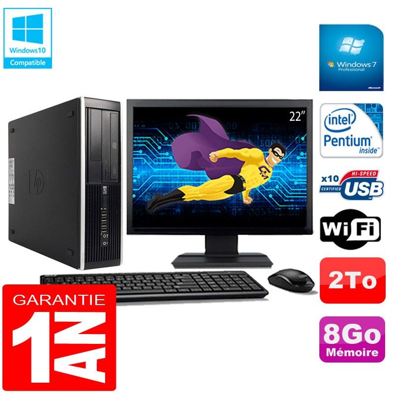 HP Compaq Pro 6300 SFF Desktop PC - Intel Pentium G630, 8GB RAM, 2TB HDD, DVD Burner, WiFi, Windows 7 Pro