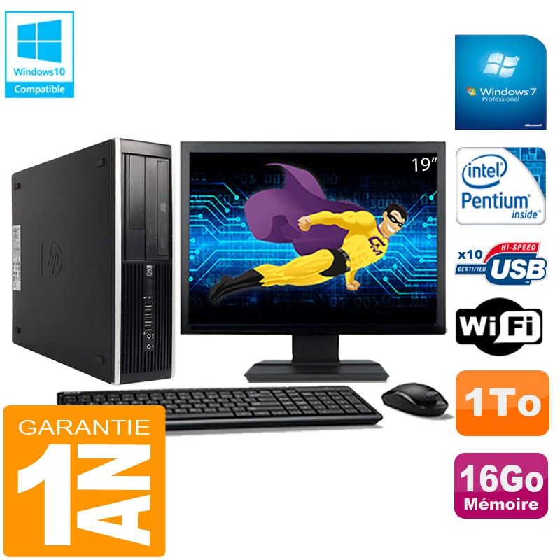 PC de escritorio HP Compaq Pro 6300 SFF - Procesador Intel Pentium G630, 16GB de RAM, 1TB HDD, Grabadora de DVD, WiFi, Windows 7 Pro