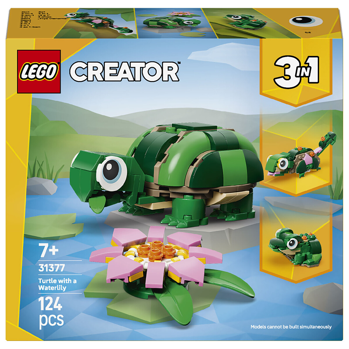 LEGO Creator 31377 3-en-1 La Tortue et la Fleur de Nénuphar