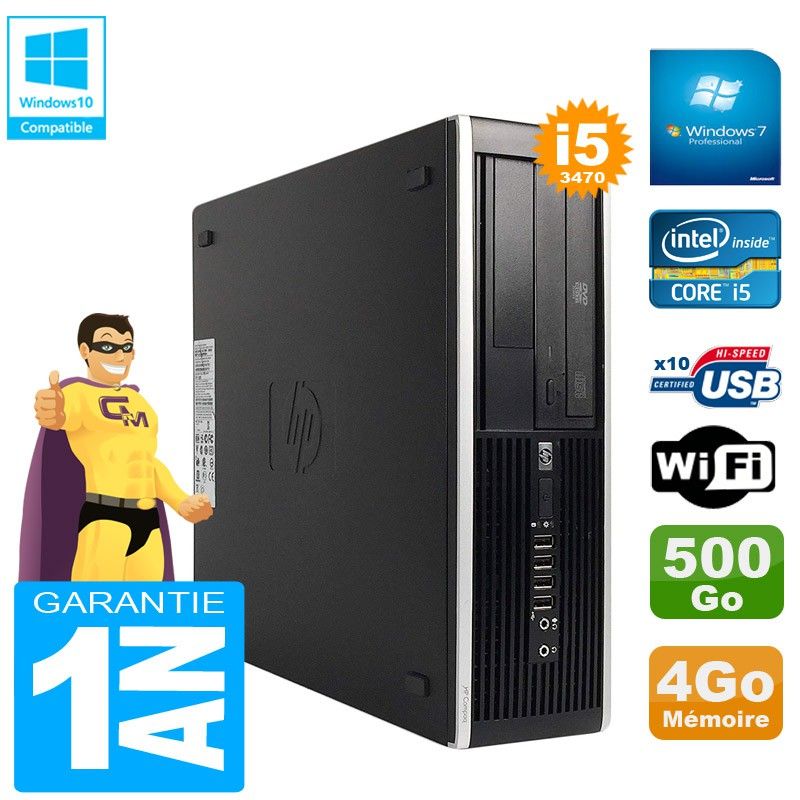 HP Compaq Pro 6300 SFF Desktop PC - Intel Core i5-3470, 4GB RAM, 500GB HDD, DVD Drive, WiFi, Windows 7 Pro