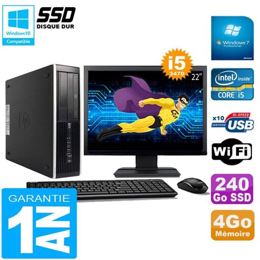HP Compaq Pro 6300 SFF Desktop PC - Intel Core i5, 4GB RAM, 240GB SSD, DVD Drive, WiFi, Windows 7 Pro