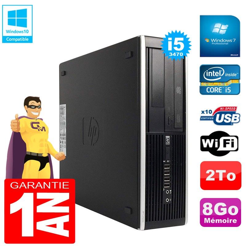 HP Compaq Pro 6300 SFF Desktop PC - Intel Core i5-3470, 8GB RAM, 2TB HDD, DVD Drive, WiFi, Windows 7 Pro
