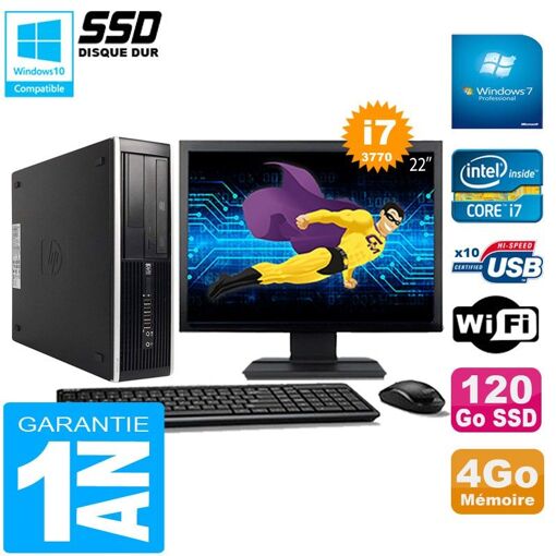 Computadora de escritorio HP Compaq Pro 6300 SFF - Procesador Intel Core i7-3770, 4GB de RAM, 120GB SSD, Grabadora de DVD, WiFi, Windows 7 Pro