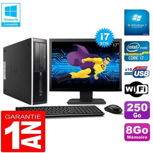 PC de escritorio HP Compaq Pro 6300 SFF - i7-3770, 8GB RAM, 250GB HDD, Grabadora de DVD, WiFi, Windows 7 Profesional