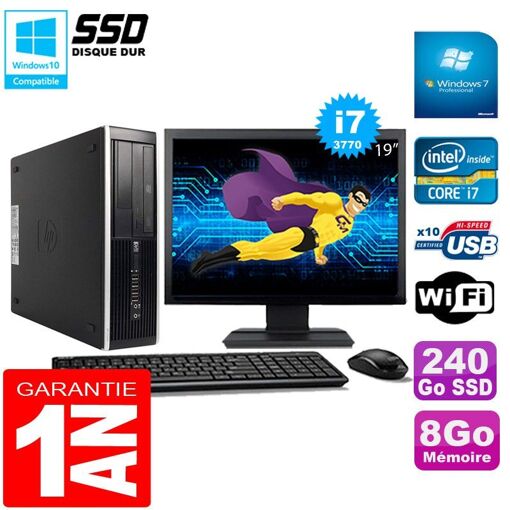 PC de escritorio HP Compaq Pro 6300 SFF - i7-3770, 8GB de RAM, 240GB SSD, Grabadora de DVD, WiFi, Windows 7 Pro