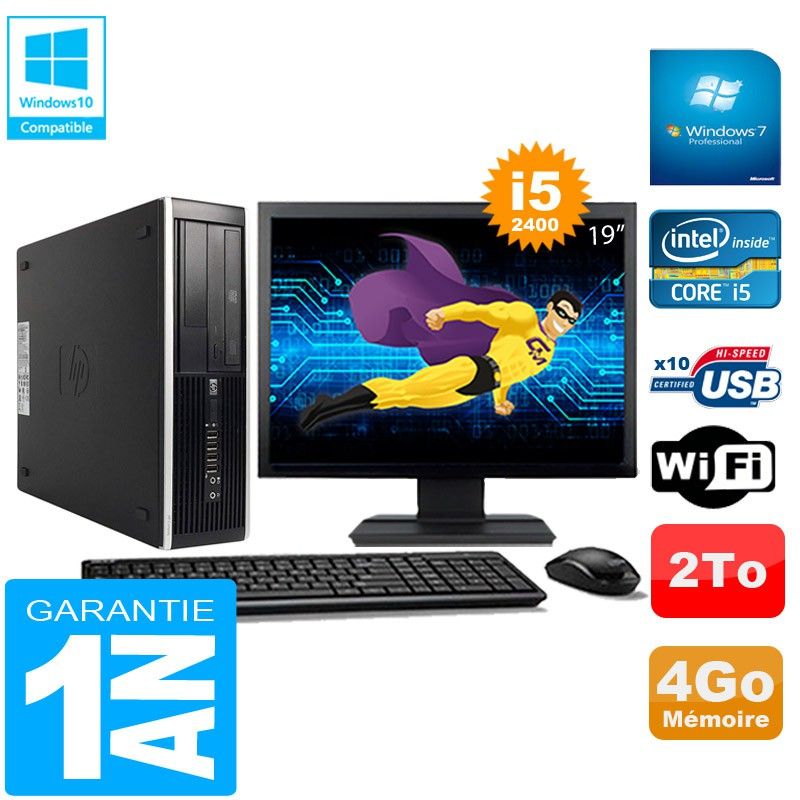 PC de escritorio HP Compaq Pro 6300 SFF - Procesador Intel Core i5, 4GB de RAM, 2TB HDD, Unidad DVD, WiFi, Windows 7 Pro