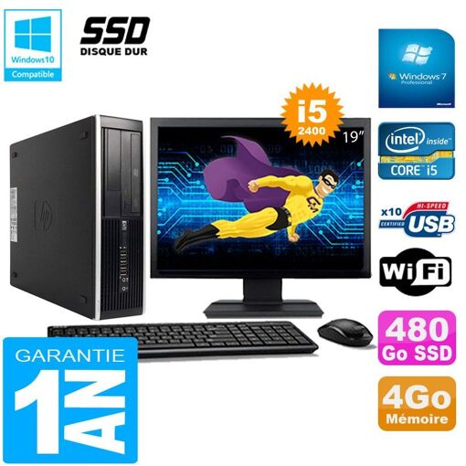 HP Compaq Pro 6300 SFF Desktop PC - Intel Core i5, 4GB RAM, 480GB SSD, DVD Burner, WiFi, Windows 7 Pro