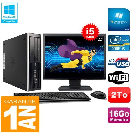 HP Compaq Pro 6300 SFF Desktop PC - Intel Core i5-2400, 16GB RAM, 2TB HDD, DVD Drive, WiFi, Windows 7 Pro