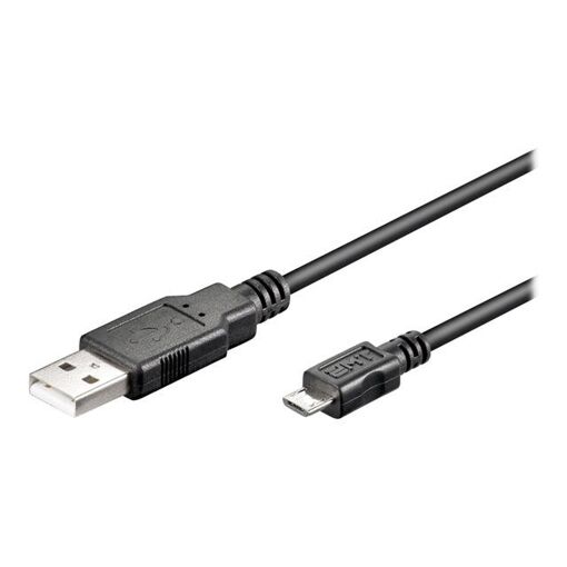 Cable USB Wentronic - Micro-USB Tipo B (M) a USB (M) - USB 2.0 - 30 cm - Negro