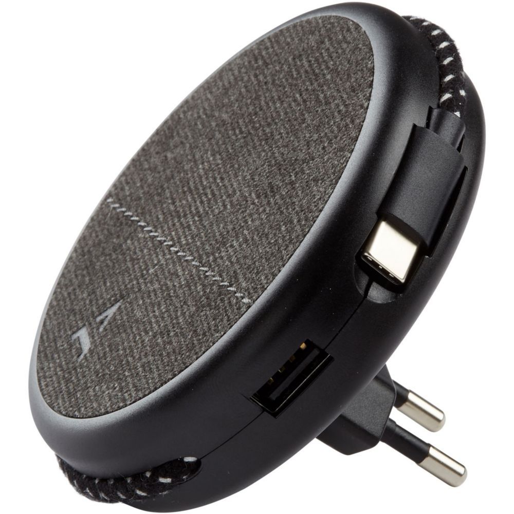 Chargeur mural magnétique Adeqwat - Noir avec câble USB-C intégré