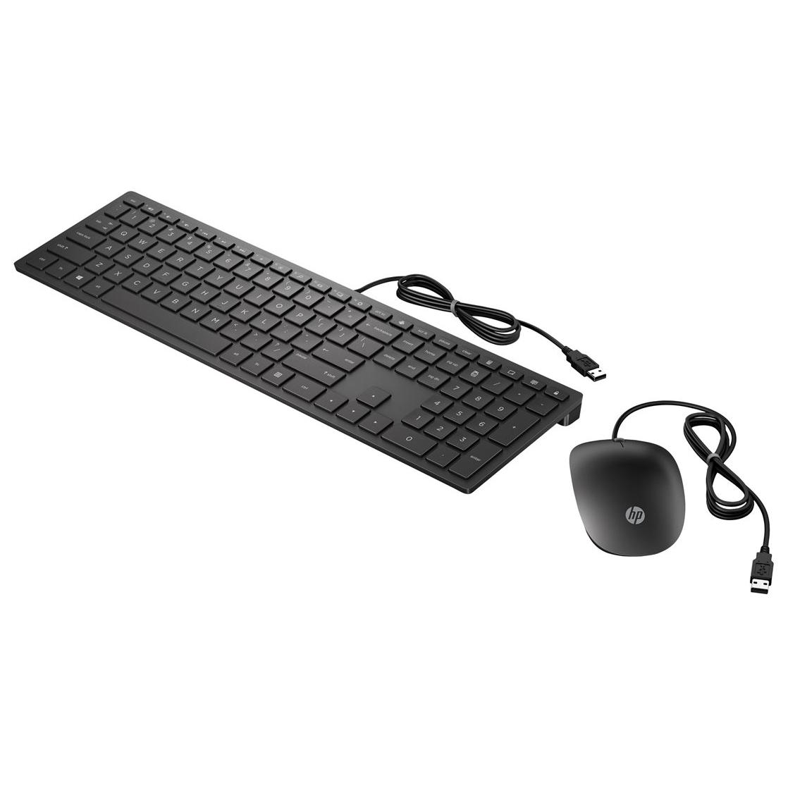 Kit de teclado y ratón HP Pavilion 400 - USB - Negro obsidiana