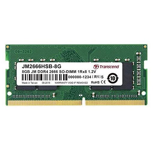Módulo de memoria Transcend JetRAM 8GB (1x8GB) DDR4 SO-DIMM 2666MHz CL19 1.2V sin búfer no ECC