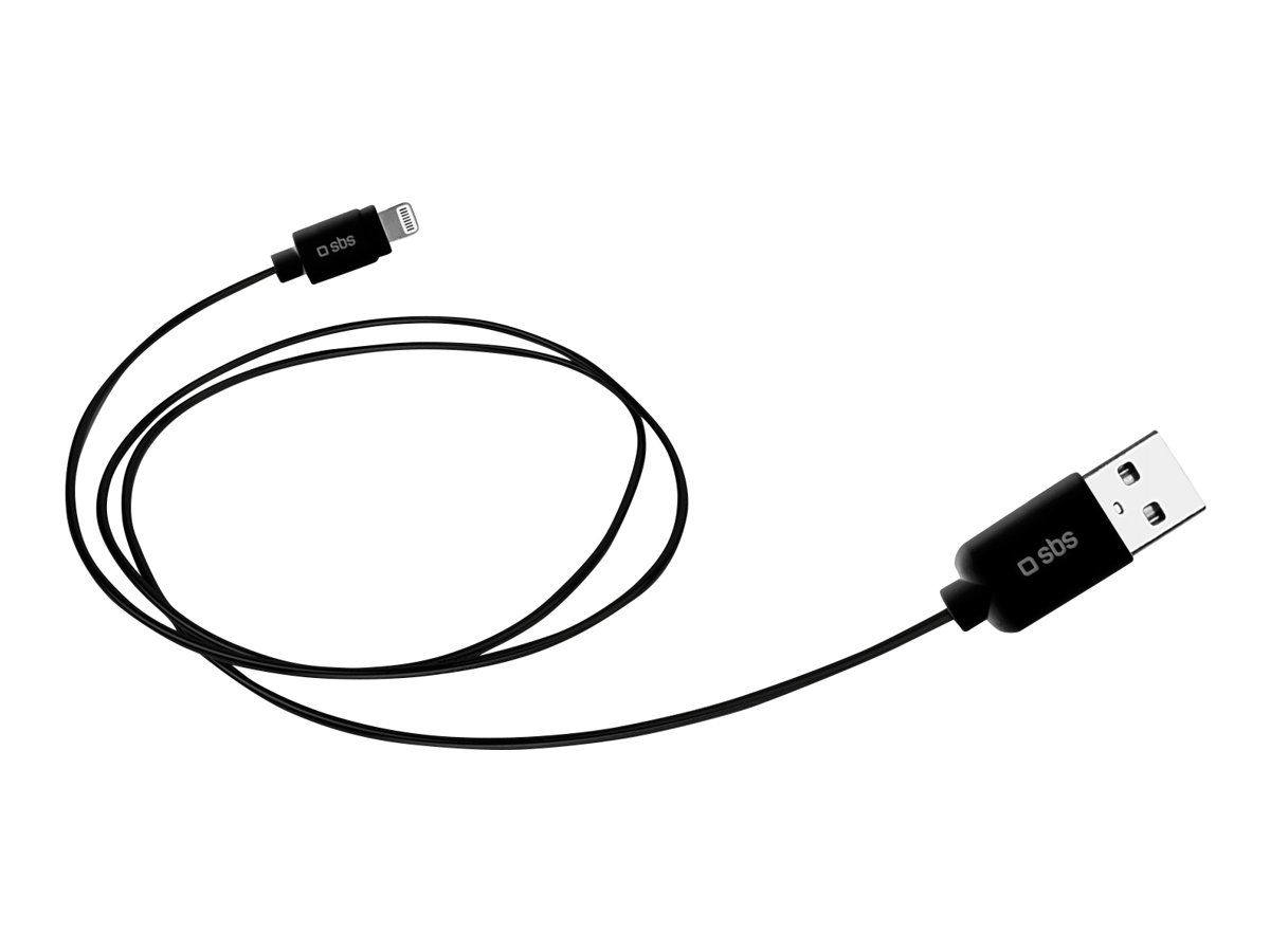 SBS Lightning Cable - 1.2m, Armored, Black