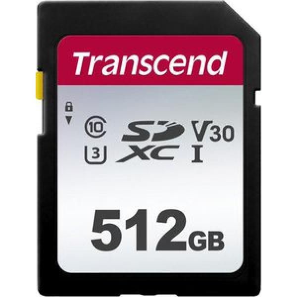 Transcend 300S SDXC UHS-I Memory Card - 512GB, Class V30/UHS-I U3/Class 10