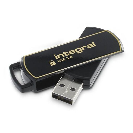 Integral Memory Secure 360 USB Drive - 128GB - USB 3.0 - Elegant Black