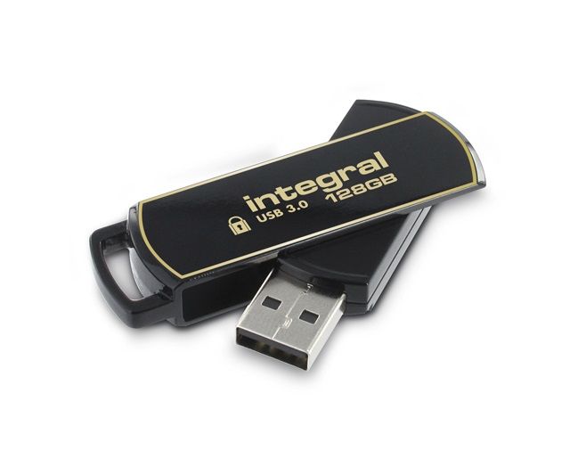Unidad USB Integral Secure 360 - 128 GB - USB 3.0 - Negro elegante