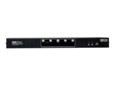Conmutador KVM de 4 puertos de Eaton Tripp Lite con doble monitor DVI, audio y puerto USB 2.0