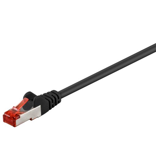 Wentronic RJ-45 (M) to RJ-45 (M) Cable - 15cm - SFTP, PiMF - CAT 6 - Halogen-Free, Molded, Hook-Less - Black