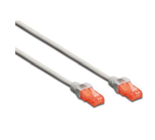 Assmann DIGITUS Professional Ethernet Cable - CAT 6, 24 AWG, UTP, RJ-45 Male to RJ-45 Male, Halogen-Free, Molded, Without Hook, Gray