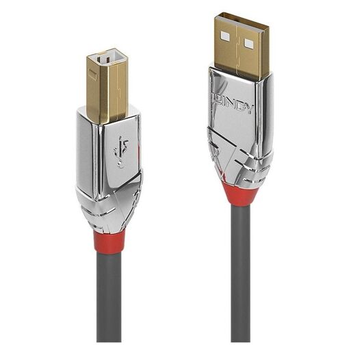Lindy USB Cable - 3m, Round, Grey (Type-M to Type-B)