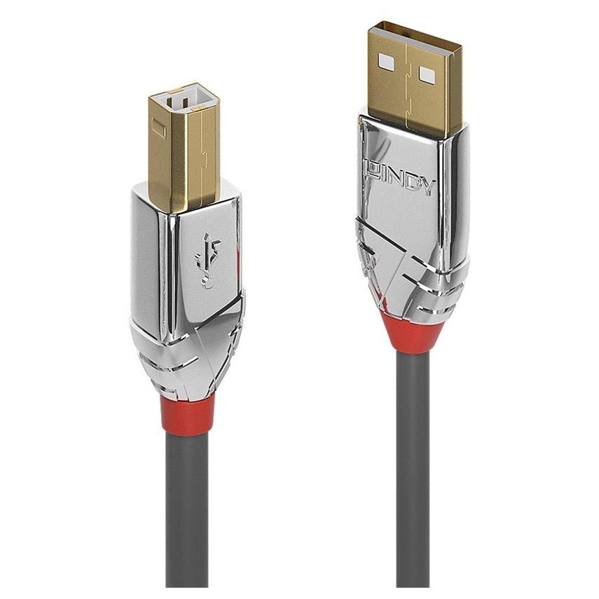 Lindy USB Cable - 3m, Round, Grey (Type-M to Type-B)