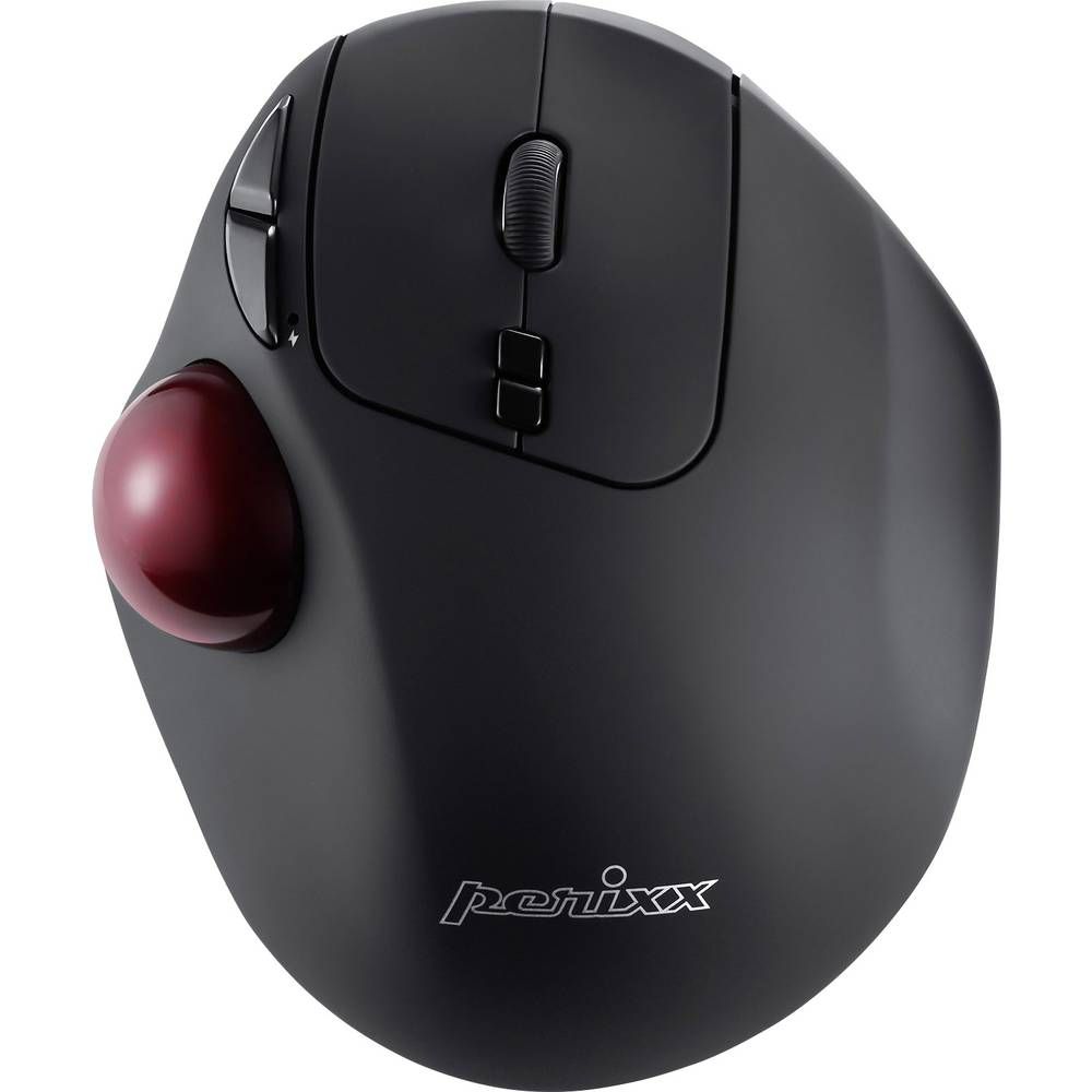 Perixx Wireless Laser Trackball PERIMICE-717 D, Ergonomic with Integrated Trackball, Black