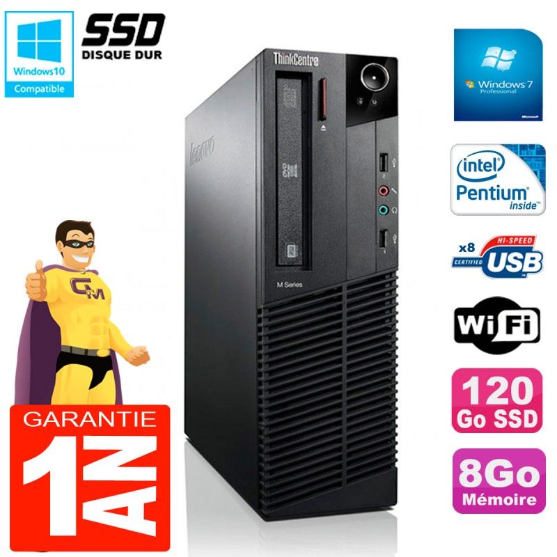 Lenovo M92p SFF PC - Intel G630, 8GB RAM, 120GB SSD, DVD Drive, Wifi, Windows 7 Pro