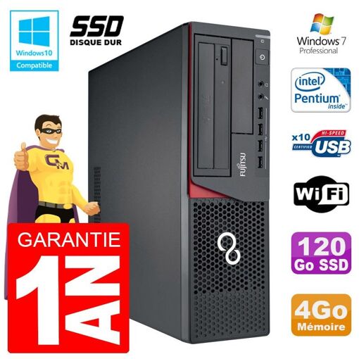 Fujitsu Esprimo E720 E85+ SFF Computer - Intel Pentium G3220, 4GB RAM, 120GB SSD, WiFi, Windows 7