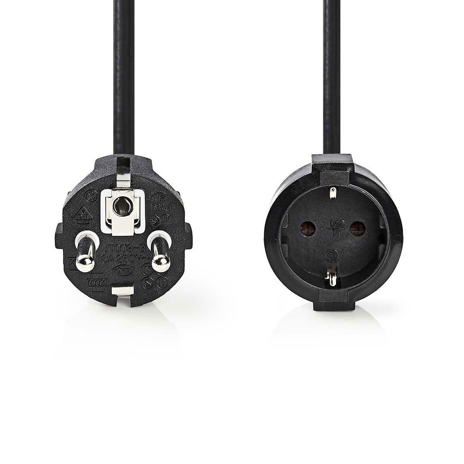Nedis Extension cable straight black - 5 mtrs
