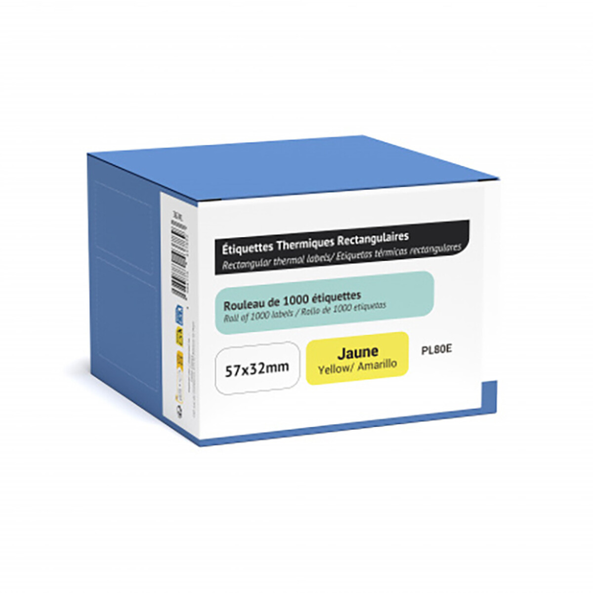 UPrint Rouleau de 1000 étiquettes adhésives jaunes 57 x 32 mm pour PL80e