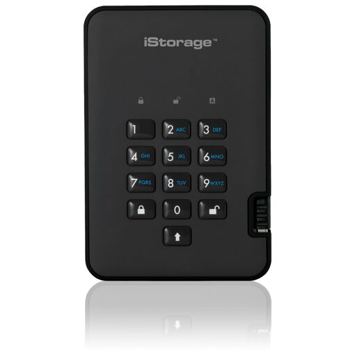iStorage diskAshur² - SSD cifrado de 4 TB - Disco duro externo portátil - USB 3.1 - Estándar FIPS 197, cifrado AES-XTS de 256 bits - Negro fantasma - Cumple con TAA