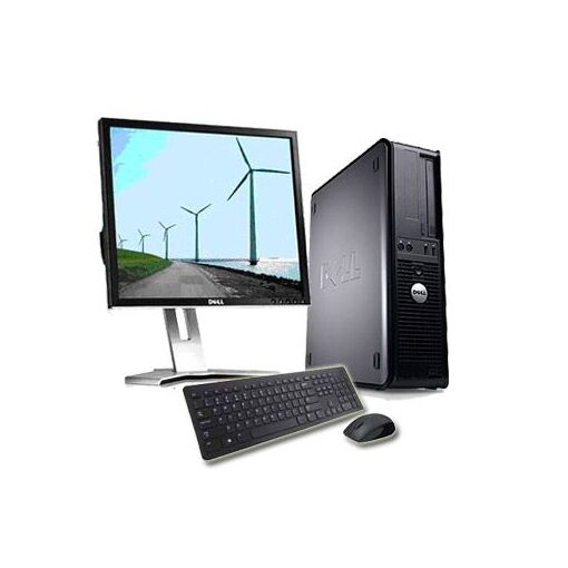 Dell Optiplex 780 Desktop + 17' Screen - Intel Core Duo E5300 / 2.60 GHz - 2GB RAM - 160GB HDD - DVD - Gigabit Ethernet - Windows 7 Professional