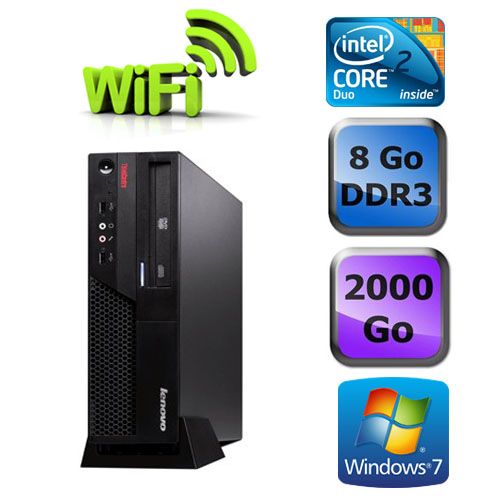 Lenovo ThinkCentre M58P SFF - Intel Core 2 Duo E8400 / 3.0 GHz - 8GB RAM - 2TB HDD - DVDRW - WiFi - Gigabit Ethernet - Windows 7 Pro