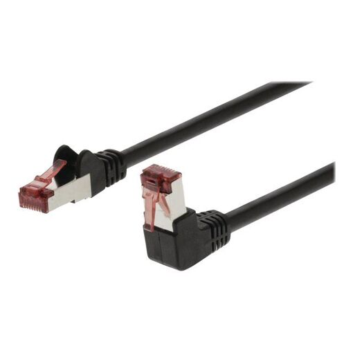 Nedis Network Cable - Right Angle RJ-45 (M) to Straight RJ-45 (M) - 5m - SF/UTP - CAT 6 - Molded, Round - Black