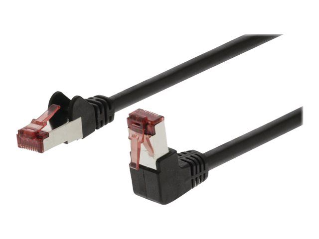 Câble réseau Nedis - Angle droit RJ-45 (M) pour RJ-45 (M) droit - 5 m - SF/UTP - CAT 6 - Moulé, rond - Noir