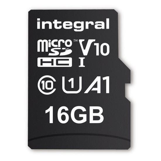 Integral Memory 16GB MicroSDHC UHS-I Flash Memory Card (with microSDHC to SD Adapter)
