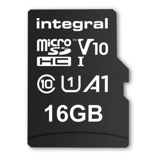 Integral Memory 16GB MicroSDHC UHS-I Flash Memory Card (with microSDHC to SD Adapter)